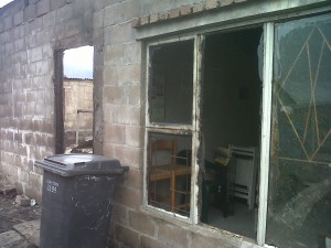 Damaged Help Desk in Masiphumelele